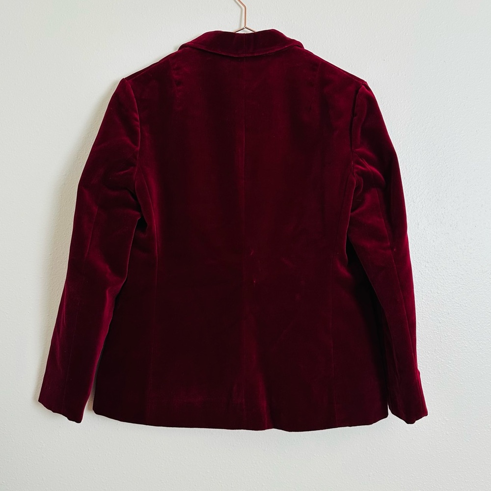 Vintage Joe Frank Burgundy Velvet Blazer - Picture 7 of 9
